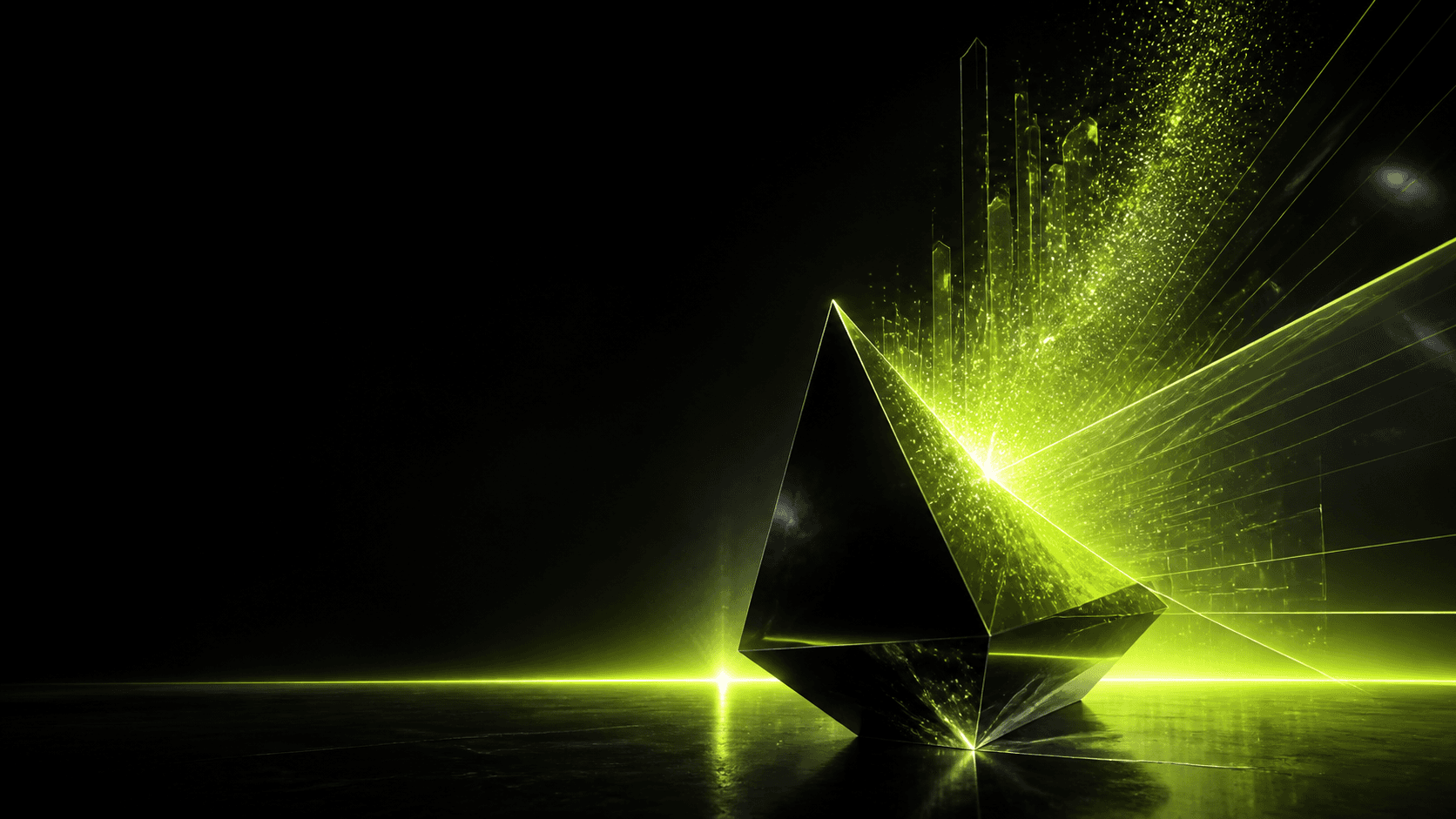 Abstract lime market-data prism